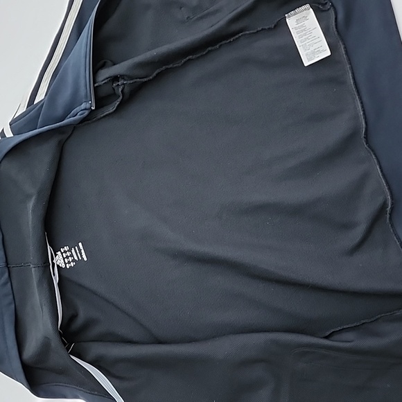 Adidas Women's Navy White Full  Zip Hoodie 3 Stripes Pockets Size Medium - Picture 8 of 13